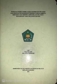 PENERAPAN MODEL PEMBELAJARAN KOOPERATIF TIPE THINK PAIR SHARE MATERI DEMOKRASI TERPIMPIN SAMPAI LAHIRNYA ORDE BARU, PADA PESERTA DIDIK KELAS XI IPA 2 MAN 1 BANJARMASIN TAHUN PELAJARAN 2015-2016